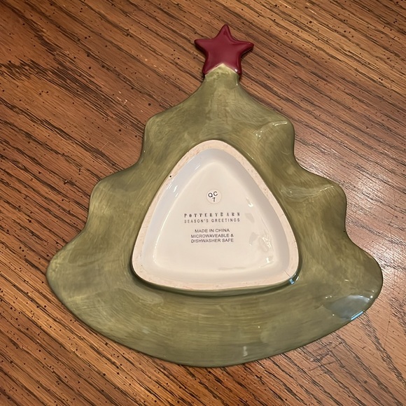 Pottery Barn Seasons Greetings Christmas tree plate - Picture 5 of 12